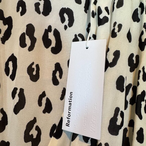 NEW Reformation Melba Wrap Dress Snow Leopard XL Long Sleeve Midi Quiet Luxury - Picture 7 of 16